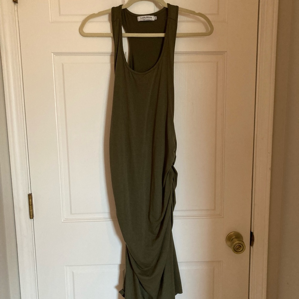 Womens Ruched Bodycon Dresses Causal Summer Sexy Sleeveless Tank Short Mini